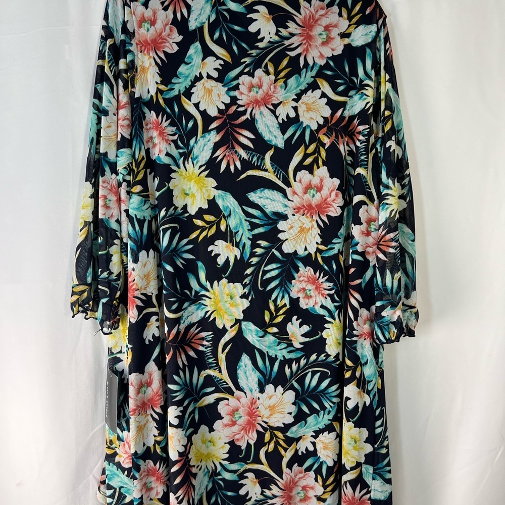 Navy Dress with Floral Sheer Kimono Size 18 NWT - Picture 5 of 9